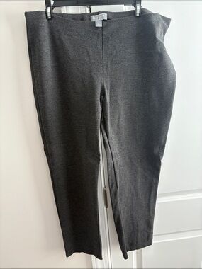 Liz Claiborne Dark Charcoal Straight-Leg Ponte Pants
